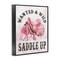 Stupell Industries Pink Saddle Up Cowgirl Framed Giclee Wall Art Design by Lettered and Lined
